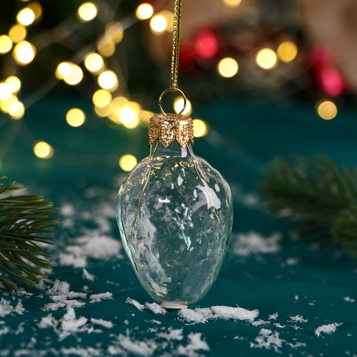 Ёлочная игрушка Ёлочная игрушка "Земляничка" 6 см, прозрачная