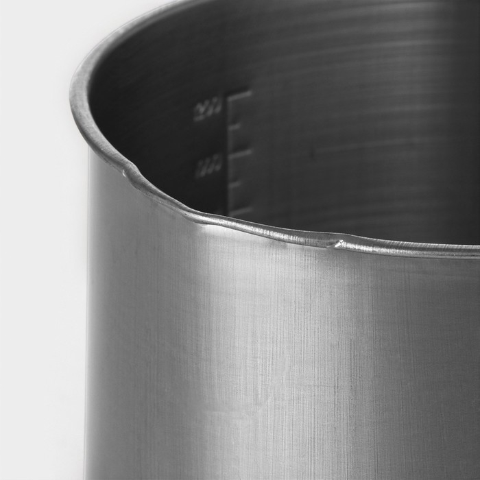 Ковш из нержавеющей стали «Базис», 1,2 л, d=16 см, с мерной шкалой, металлическая ручка