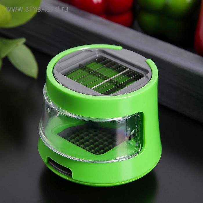 Приспособление для нарезки чеснока «Прино», 2 насадки, 7,5×7,5×6 см, цвет зелёный Приспособление для нарезки чеснока «Прино», 2 насадки, 7,5×7,5×6 см, цвет зелёный