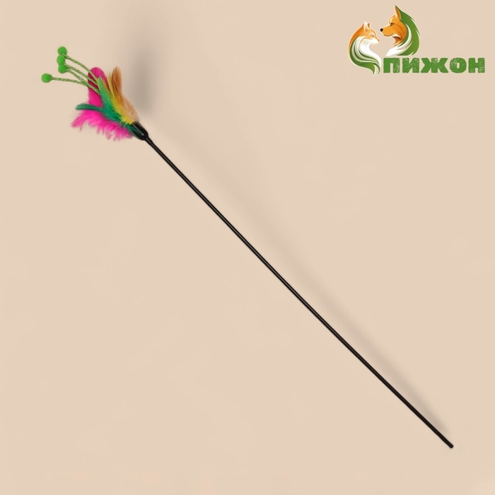 Дразнилка с перьями и усиками, 50 см, микс цветов Дразнилка с перьями и усиками, 50 см, микс цветов