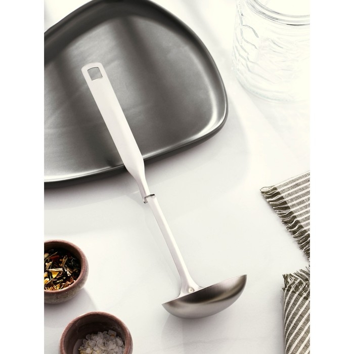 Половник из нержавеющей стали Доляна Bend, 60 мл, 29,5×8 см, цвет серебряный Половник из нержавеющей стали Доляна Bend, 60 мл, 29,5×8 см, цвет серебряный