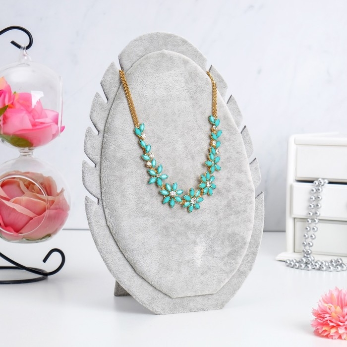 Подставка под кулоны, цепи «Овал», 20×1,5×28 см, цвет серый