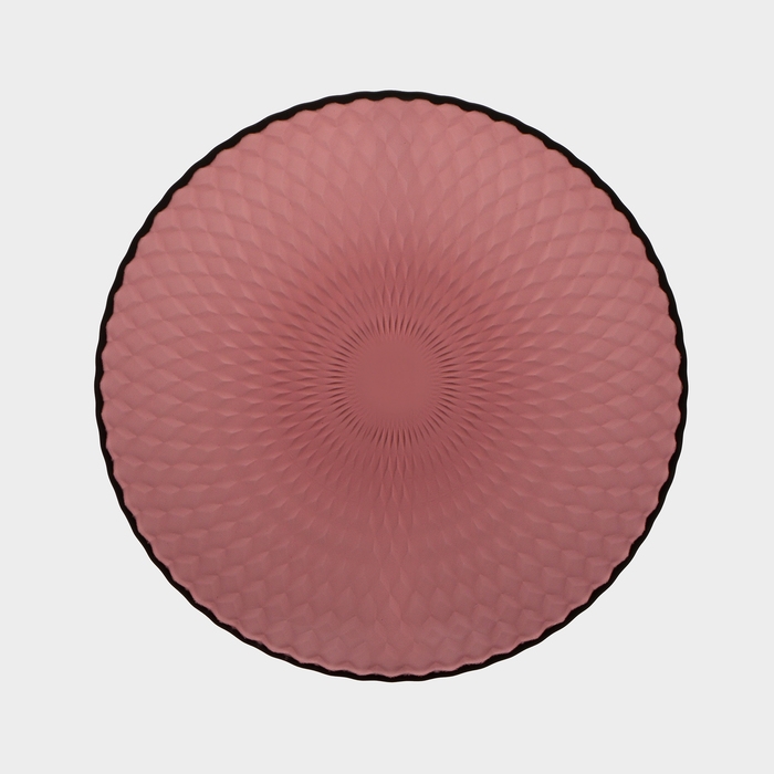 Тарелка десертная стеклянная «Идиллия», d=19 см, цвет лиловый Тарелка десертная стеклянная «Идиллия», d=19 см, цвет лиловый