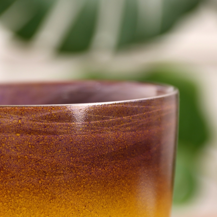 Горшок цветочный с поддоном №3  Горшок цветочный с поддоном №3 "Алеб" желто-фиолетовый, 1 л