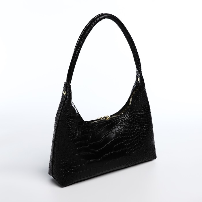 Сумка-багет на молнии, цвет чёрный Сумка-багет на молнии, цвет чёрный