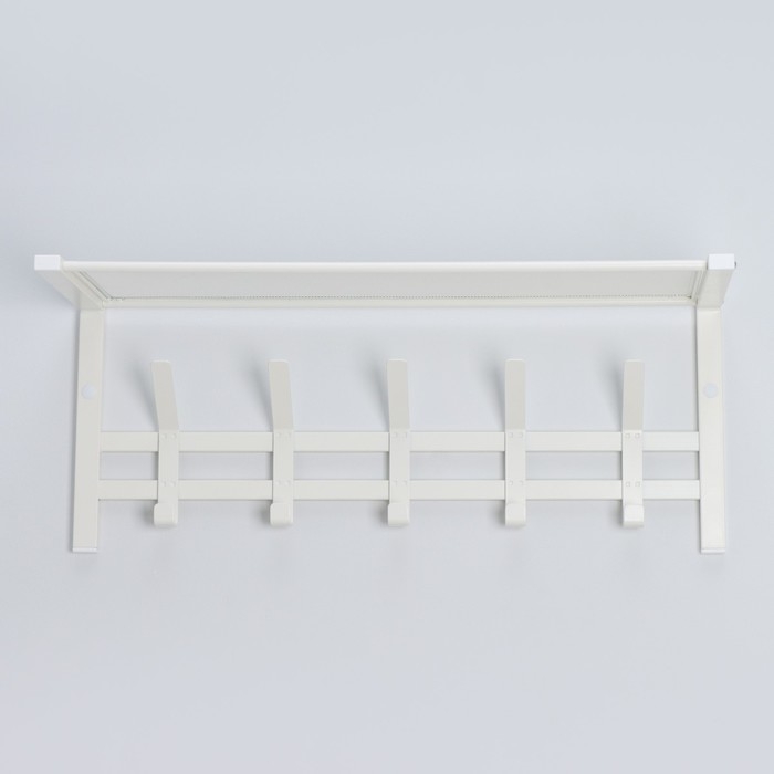 Вешалка с полкой «Торонто 21», 67×27×27 см, 5 двойных крючков, цвет белый Вешалка с полкой «Торонто 21», 67×27×27 см, 5 двойных крючков, цвет белый