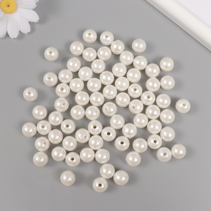 Набор бусин Набор бусин "Жемчуг" d 12 мм, 250 гр, белый
