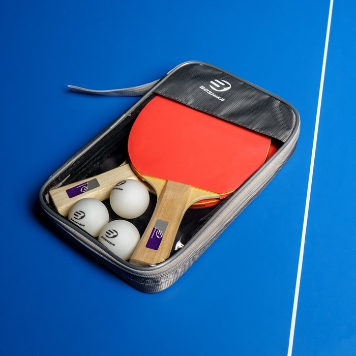 Набор для настольного тенниса BOSHIKA Control 10: 2 ракетки,3 мяча, губка 1.5 мм, коническая ручка Набор для настольного тенниса BOSHIKA Control 10: 2 ракетки,3 мяча, губка 1.5 мм, коническая ручка