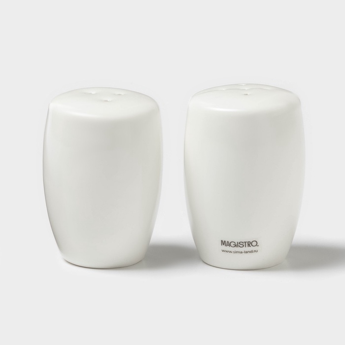 Набор для специй Magistro OliveQueen, солонка, перечница, фарфор, белый Набор для специй Magistro OliveQueen, солонка, перечница, фарфор, белый