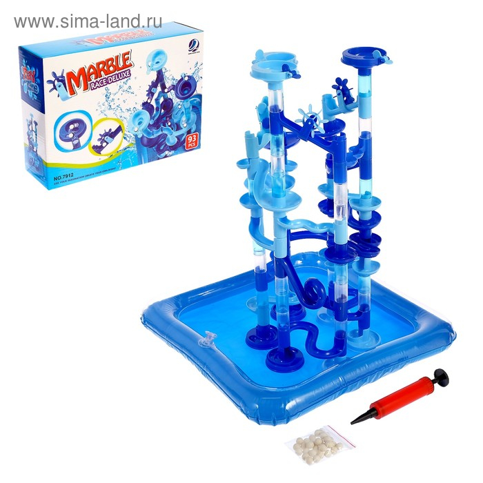 Конструктор марблс «Водный аттракцион», 93 детали, с бассейном Конструктор марблс «Водный аттракцион», 93 детали, с бассейном