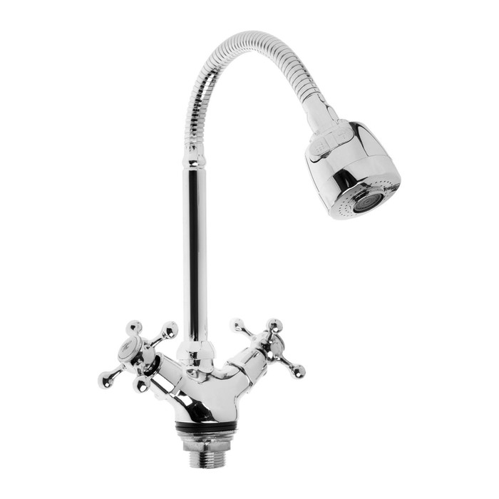 Смеситель для кухни ZEIN Z25120101, гибкий излив, кран-букса латунь 1/2 Смеситель для кухни ZEIN Z25120101, гибкий излив, кран-букса латунь 1/2", хром