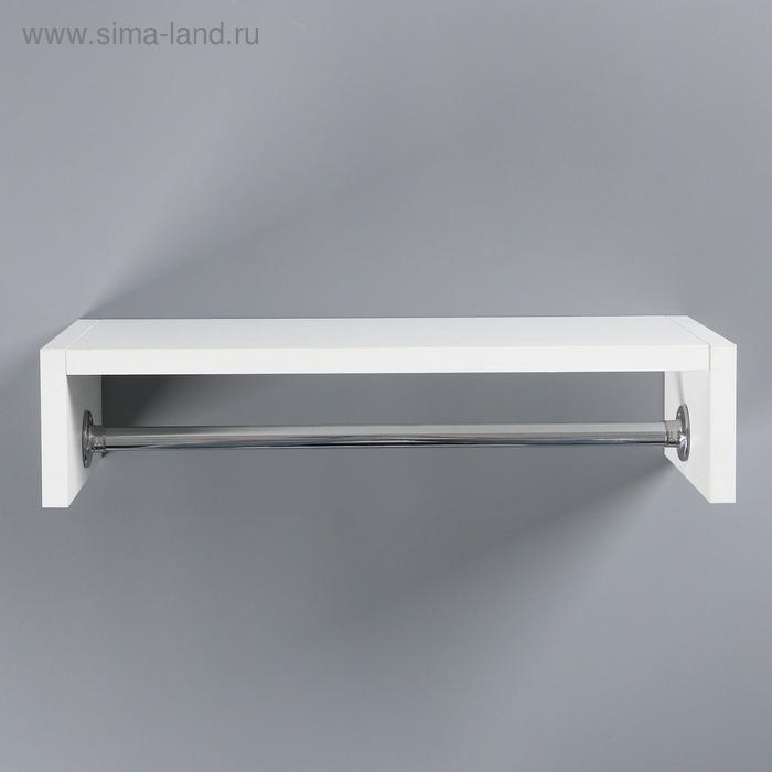 Полка подвесная для ванной комнаты Полка подвесная для ванной комнаты "Вега 4005", с держателем полотенец, 43,2 х 20,1 х 10 см