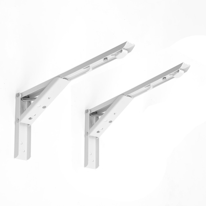 Кронштейн складной для столов и полок ТУНДРА, F001 , 2 шт., длина 300 мм., сталь, цвет белый 97039 Кронштейн складной для столов и полок ТУНДРА, F001 , 2 шт., длина 300 мм., сталь, цвет белый 97039