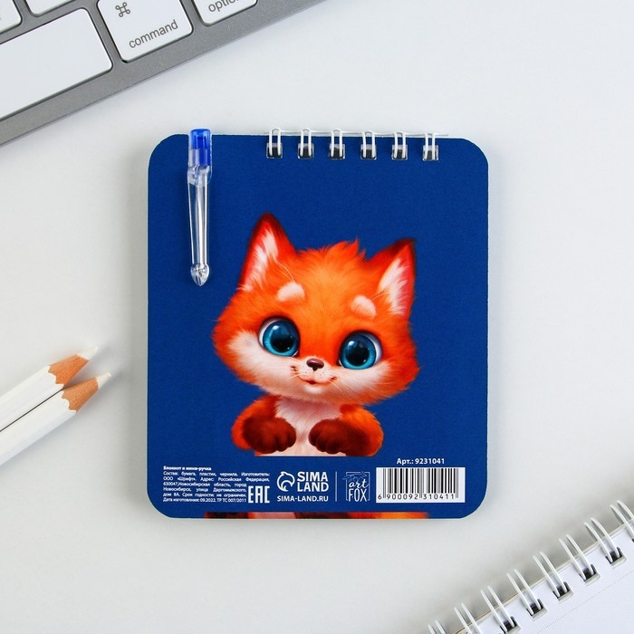 Подарочный набор блокнот и мини-ручка  Подарочный набор блокнот и мини-ручка "Енотик"