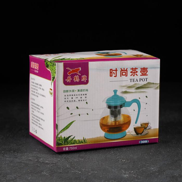 Чайник стеклянный заварочный «Мелодия», 750 мл, с металлическим ситом, цвет МИКС Чайник стеклянный заварочный «Мелодия», 750 мл, с металлическим ситом, цвет МИКС