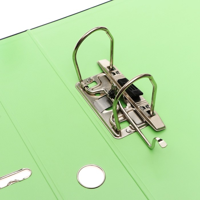 Папка-регистратор А4, 75 мм, Lamark, ПВХ, двухстороннее покрытие, металлическая окантовка, карман на корешок, собранная, черный/зелёный Папка-регистратор А4, 75 мм, Lamark, ПВХ, двухстороннее покрытие, металлическая окантовка, карман на корешок, собранная, черный/зелёный