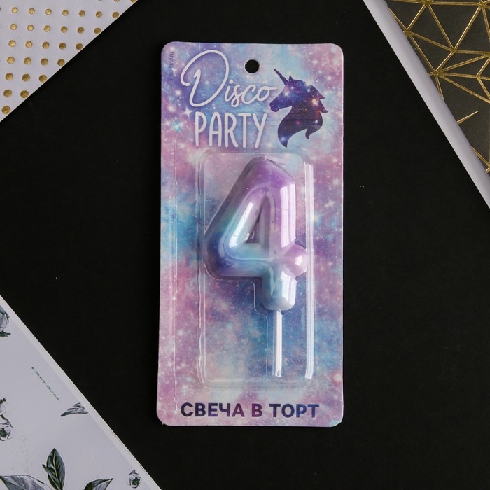 Свеча для торта, цифра «4», 5,5 х 8 см Свеча для торта, цифра «4», 5,5 х 8 см