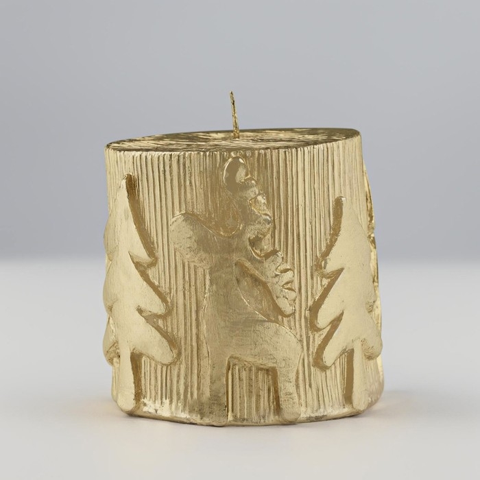 Свеча новогодняя "Новый год" 6,5х7, золотая