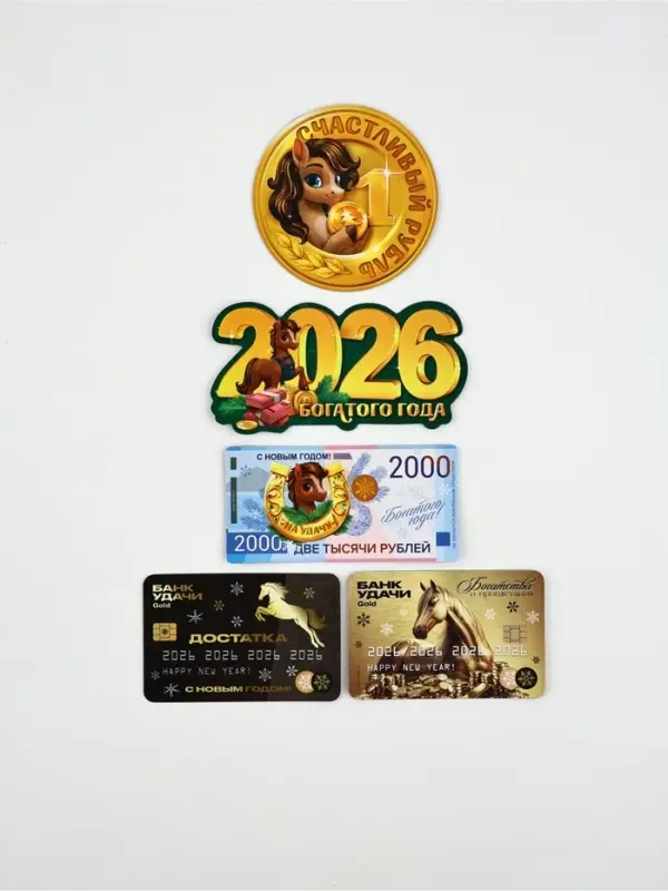 Магнит на холодильник «Новогодний», микс 5 шт.