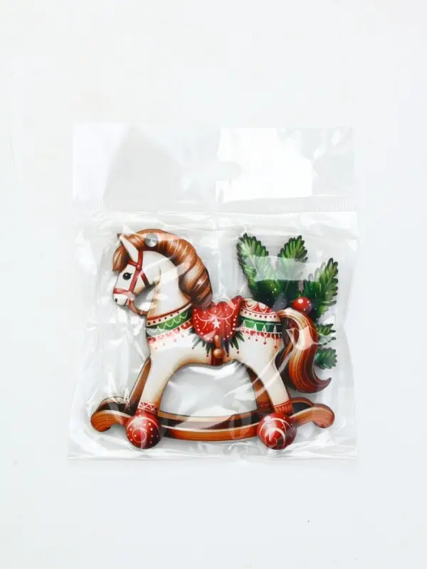 Ёлочная игрушка - подвеска новогодняя «Лошадка-качели», 7.7×6.9 см Ёлочная игрушка - подвеска новогодняя «Лошадка-качели», 7.7×6.9 см