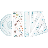 Набор чертежный M&G Summer Cha Cha (лин, транс, 2 треуг), в ПВХ конверте