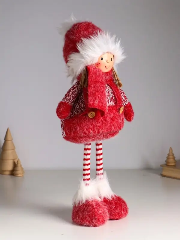 Кукла интерьерная "Малышка в бело-красном наряде" 20х11х43 см