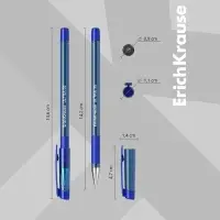 Ручка шариковая ErichKrause. ULTRA-30, синий стержень, игольчатый узел 0.7 мм, резиновый упор