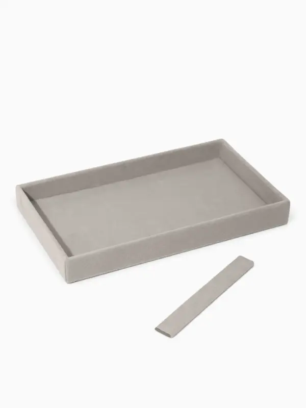 Подставка для украшений QF, 2 места, флок, 21&times;12.5&times;2.5 см, серая