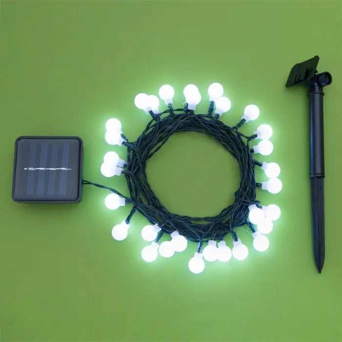 Гирлянда &laquo;Нить&raquo;, 4.5 м, уличная, с насадками &laquo;Шарик&raquo;, IP44, 30 LED, 2 режима, солнечная батарея, тёмная нить, свечение белое