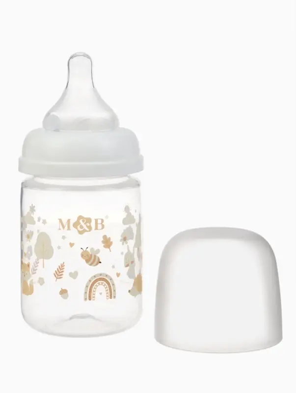 Бутылочка для кормления M&B, ШГ &Oslash;50 мм, +0мес., 180 мл., набор 2 шт. в кор.