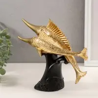 Фигурка полистоун &laquo;Меч-рыбы золотые с узорами&raquo;, 32&times;8.5&times;20 см