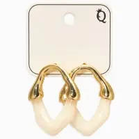 Серьги акрил "Столоктиты", цвет молочный в золоте