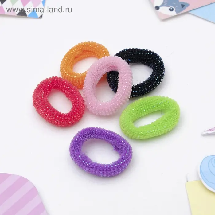 Резинка для волос "Махрушка блеск" (набор 24 шт) 2 см