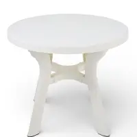 Стол садовый &laquo;Атлант&raquo;, 80&times;80&times;76.5 см, круглый, пластиковый, белый