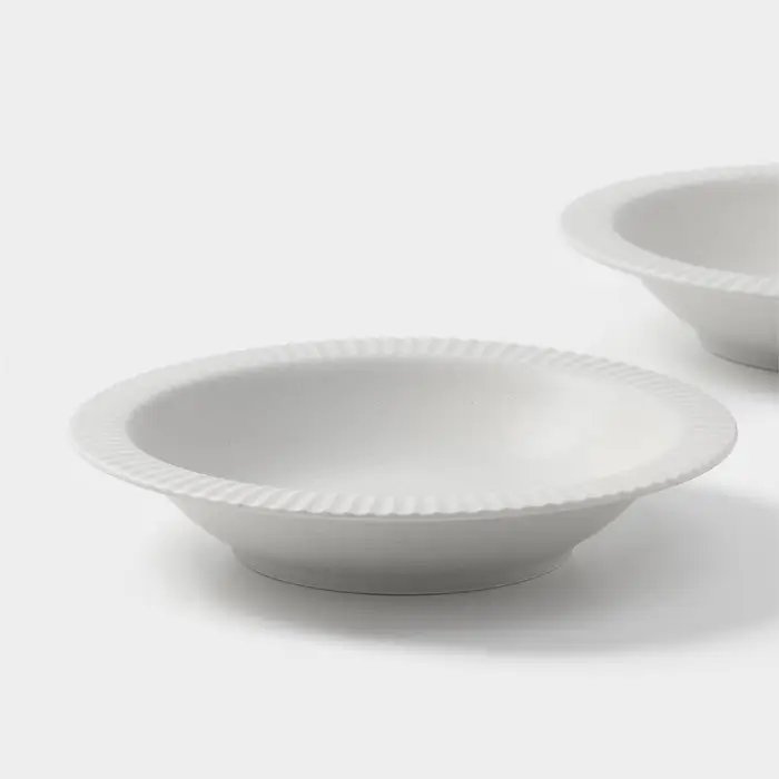 Тарелки Magistro Jarwah Lausanne, 550 мл, 21.3&times;4 см, глубокие, набор 2 шт., фарфор, серые