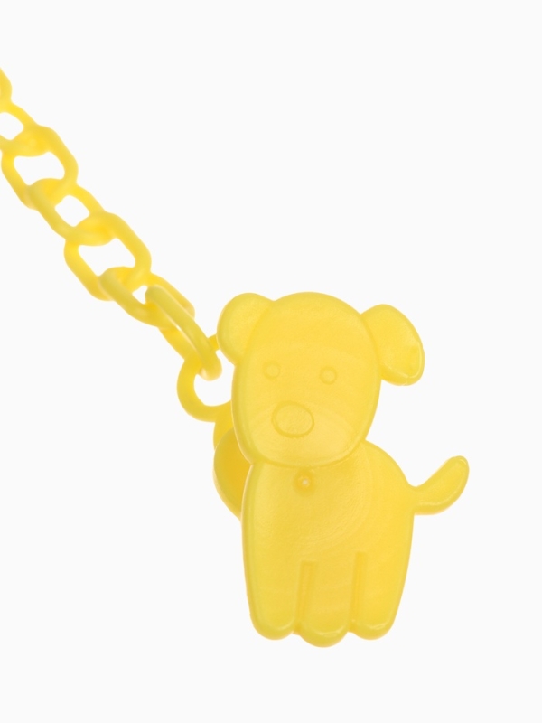 Пустышка классическая, с держателем, +0мес., цвет зеленый/желтый Пустышка классическая, с держателем, +0мес., цвет зеленый/желтый