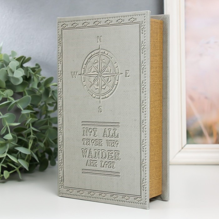Сейф-книга дерево кожзам  Сейф-книга дерево кожзам "Компас" 21х13х5 см