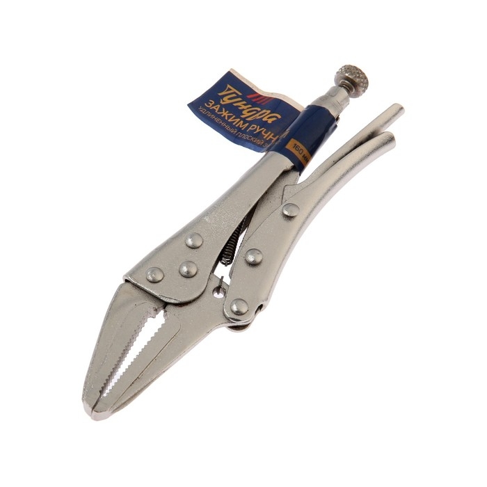 Зажим ручной ТУНДРА, удлиненный плоский захват, с фиксатором, 160 мм Зажим ручной ТУНДРА, удлиненный плоский захват, с фиксатором, 160 мм