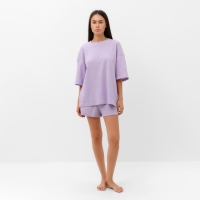 Комплект женский (футболка, шорты) KAFTAN Basic line, р. 42, сиреневый