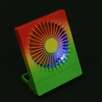 Вентилятор настольный YS2202B, портативный, осевой, 500 мАч, 3 режима, зелёно-оранжевый