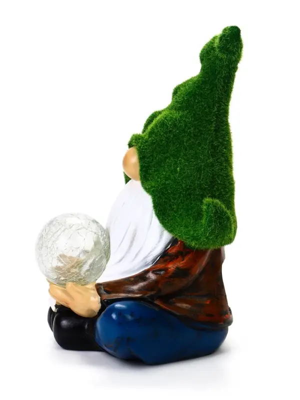 Садовая фигура - фонарь из полистоуна &laquo;Гном предсказатель&raquo;, 16&times;16&times;27 см, Greengo