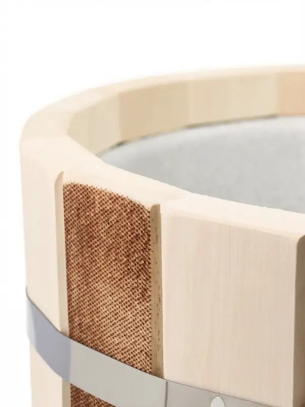 Ведро из липы, 15л,  пластиковая вставка, ручка-веревка "Термо"