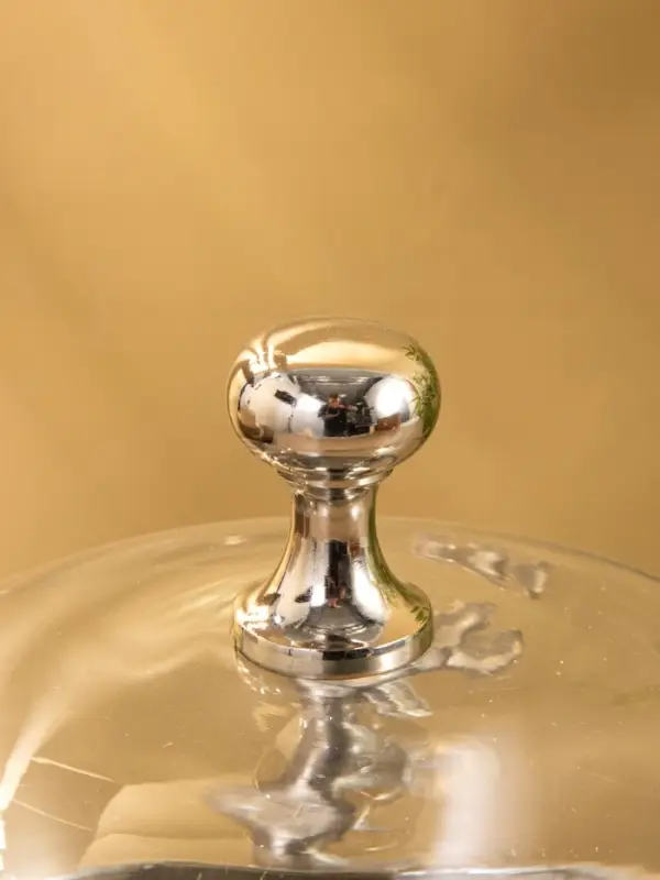 Тортовница со стеклянной крышкой "Олени" 23х23х20 см, алюминий