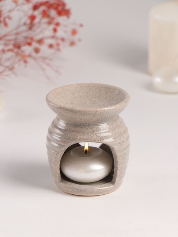 Аромалампа керамика "Изогнутое сердце" песочная 6,3х6,3х7,5 см