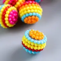 Бусины для творчества пластик «Ребристые полосатые», набор 15 г d=2 см Бусины для творчества пластик «Ребристые полосатые», набор 15 г d=2 см