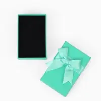 Коробочка подарочная под набор «Тиффани» с крупным бантом, 5×8×2.5 см, вставка МИКС, бирюзовый