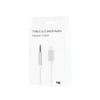 Кабель AUX TYPE-C - 3.5mm. TPE белый 1M