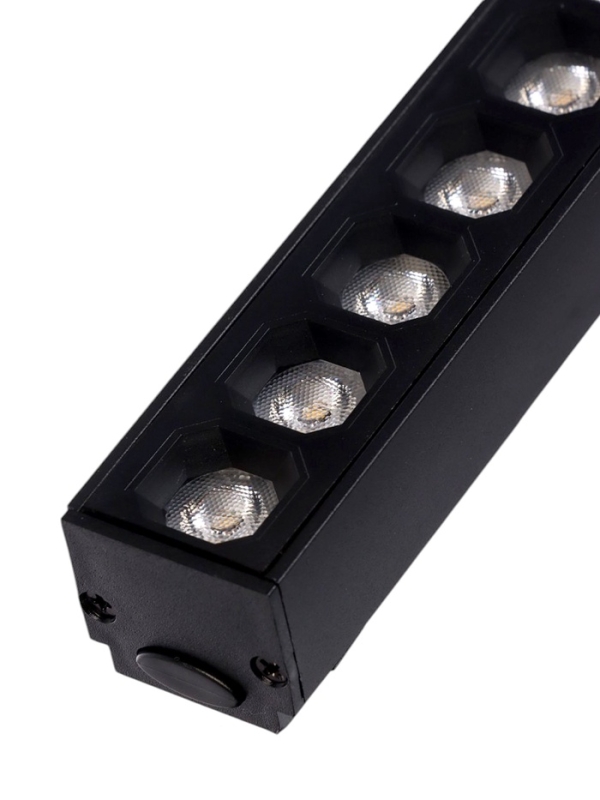 Трековый светильник, серия "Flat" FTL-003, 12Вт, 48В, 3000К, IP20, 260мм, черный