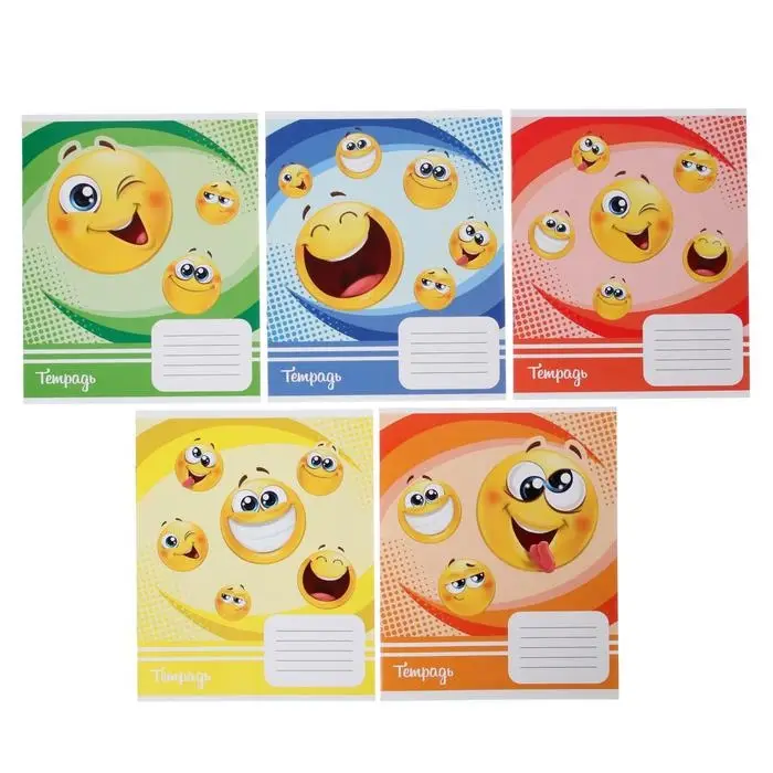 Тетрадь 18 листов в линейку Calligrata &laquo;Смайлики&raquo;, обложка мелованный картон, ВД-лак, МИКС