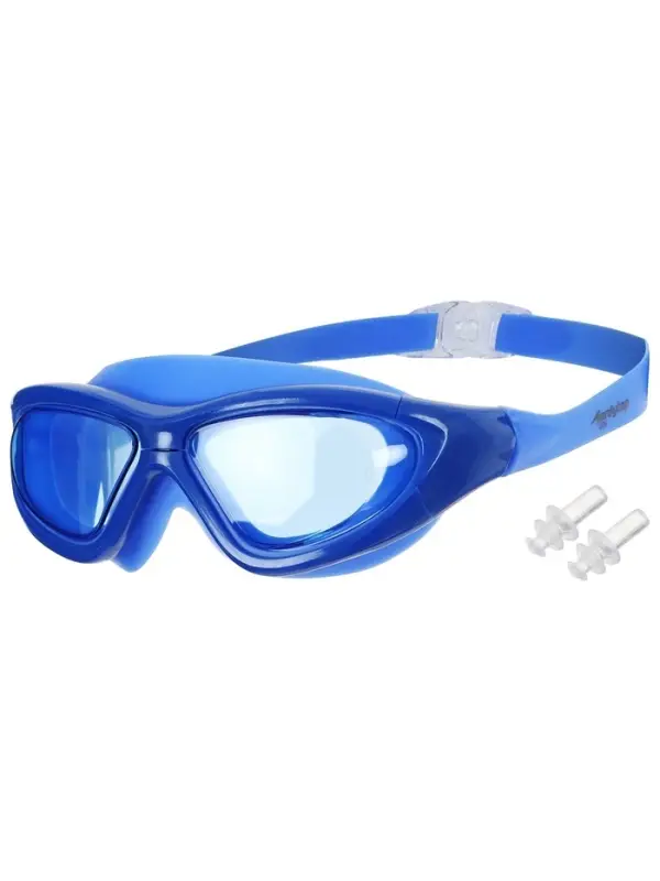 Очки для плавания ONLYTOP, беруши, цвет синий